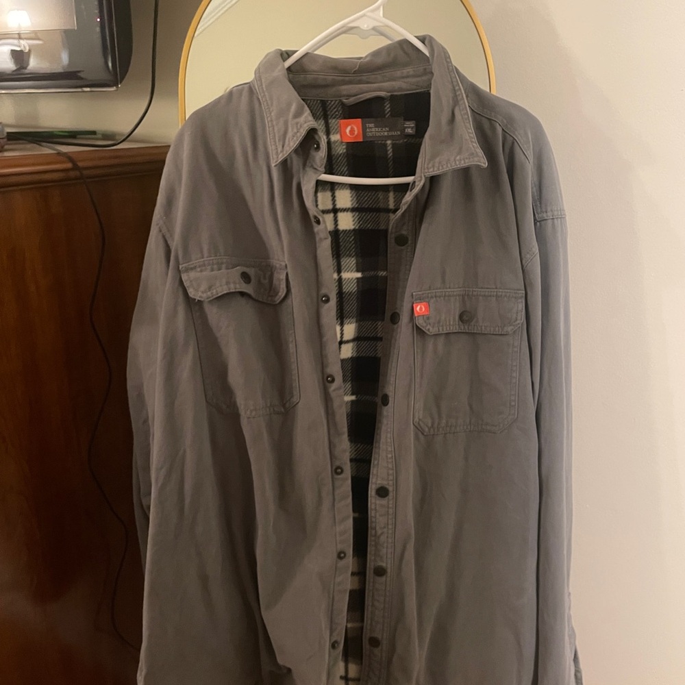 Gray Button-Up Men's Jacket